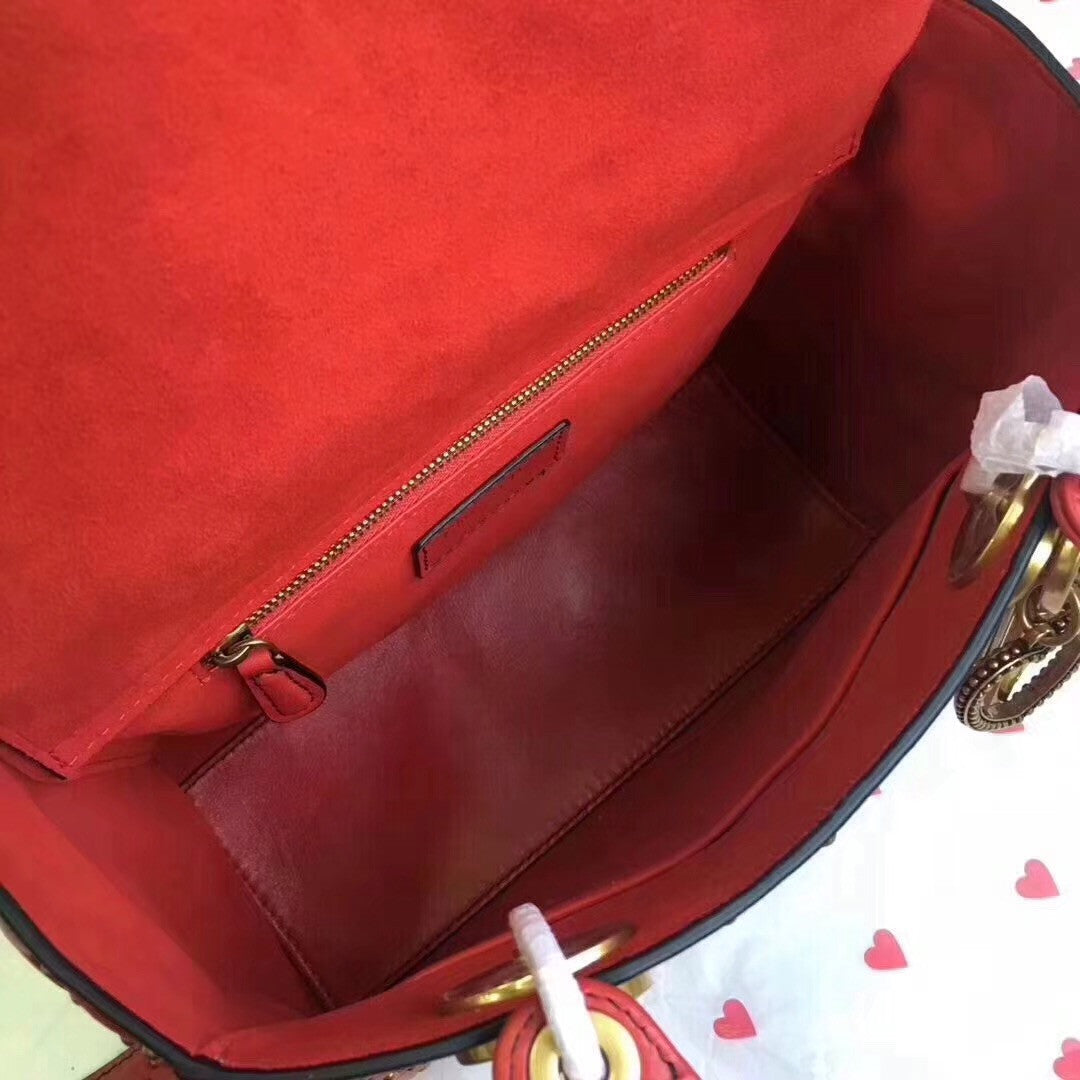 Christian Dior SUPPLE LADY DIOR BAG IN STUDDED RED LAMBSKIN LIMITED EDITION VALENTINE'S DAY 2018