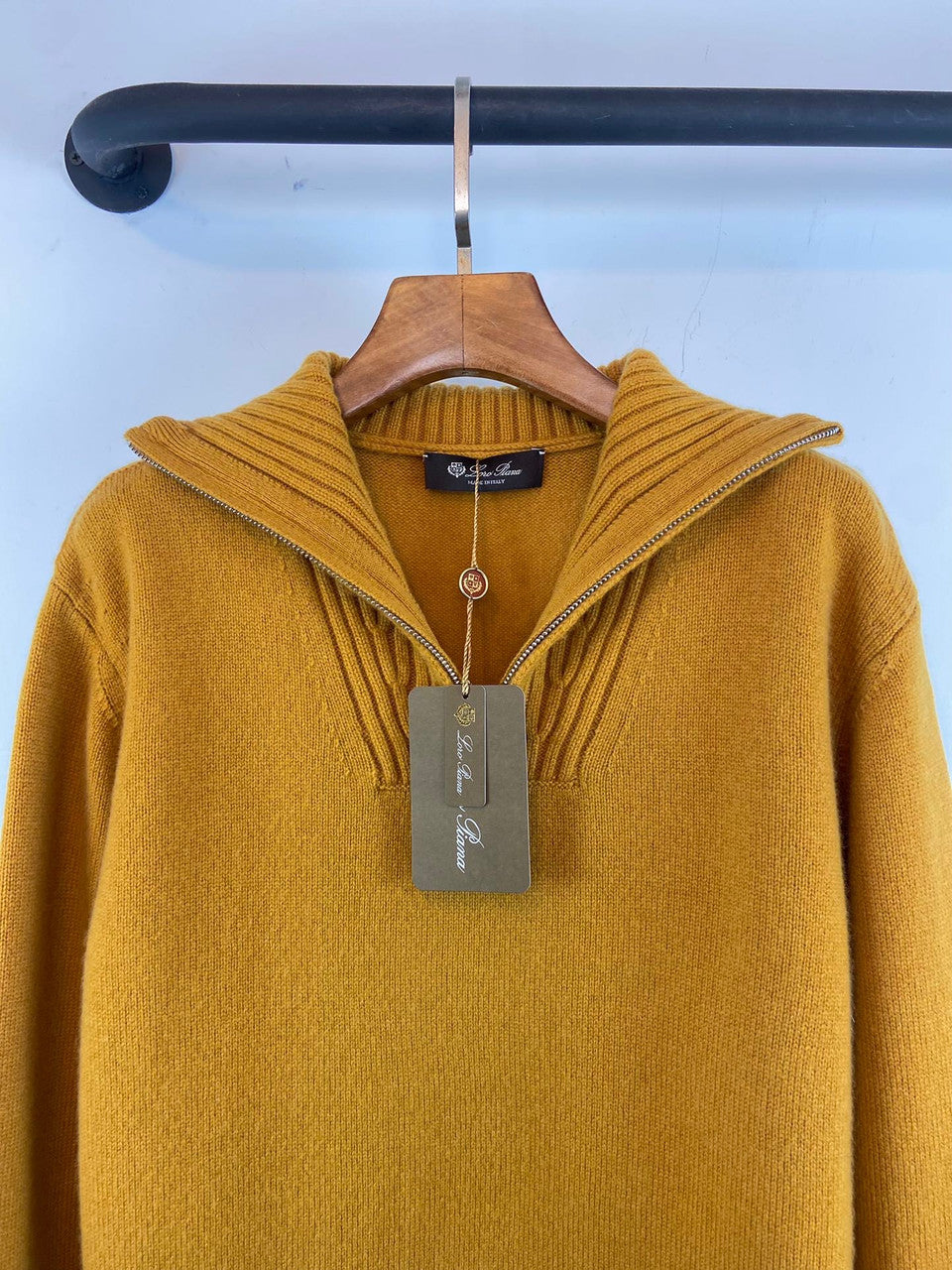 Loro Piana Northdowns Half-Zip  Cashmere Goldenrod Mel