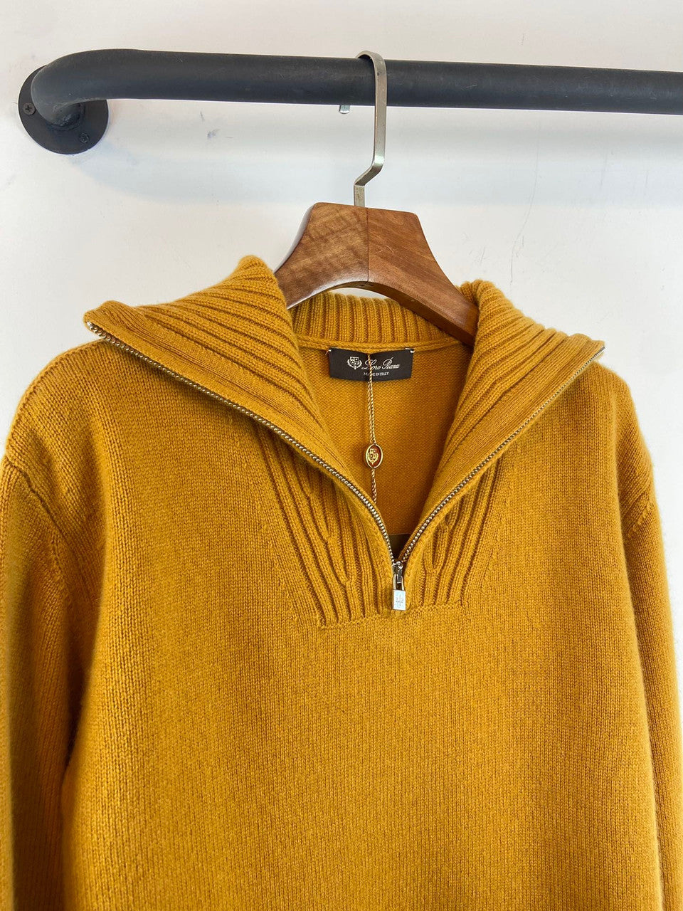 Loro Piana Northdowns Half-Zip  Cashmere Goldenrod Mel