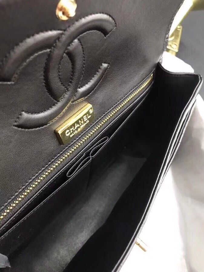 Chanel Black Matte Alligator Classic Flap Bag