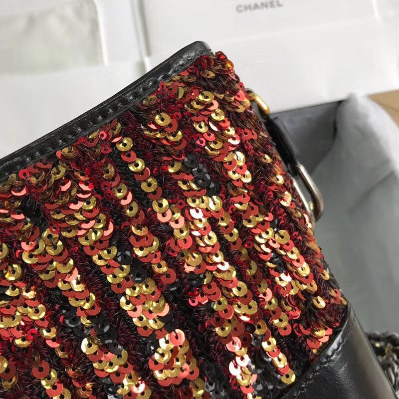 Chanel's Gabrielle Small Orange Sequins Hobo Bag A91810