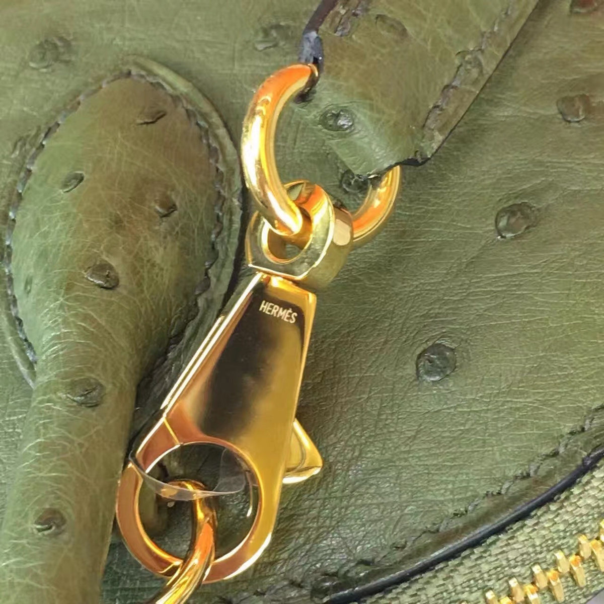 Hermes Vert Anis Bolide 27cm Bag Ostrich Leather