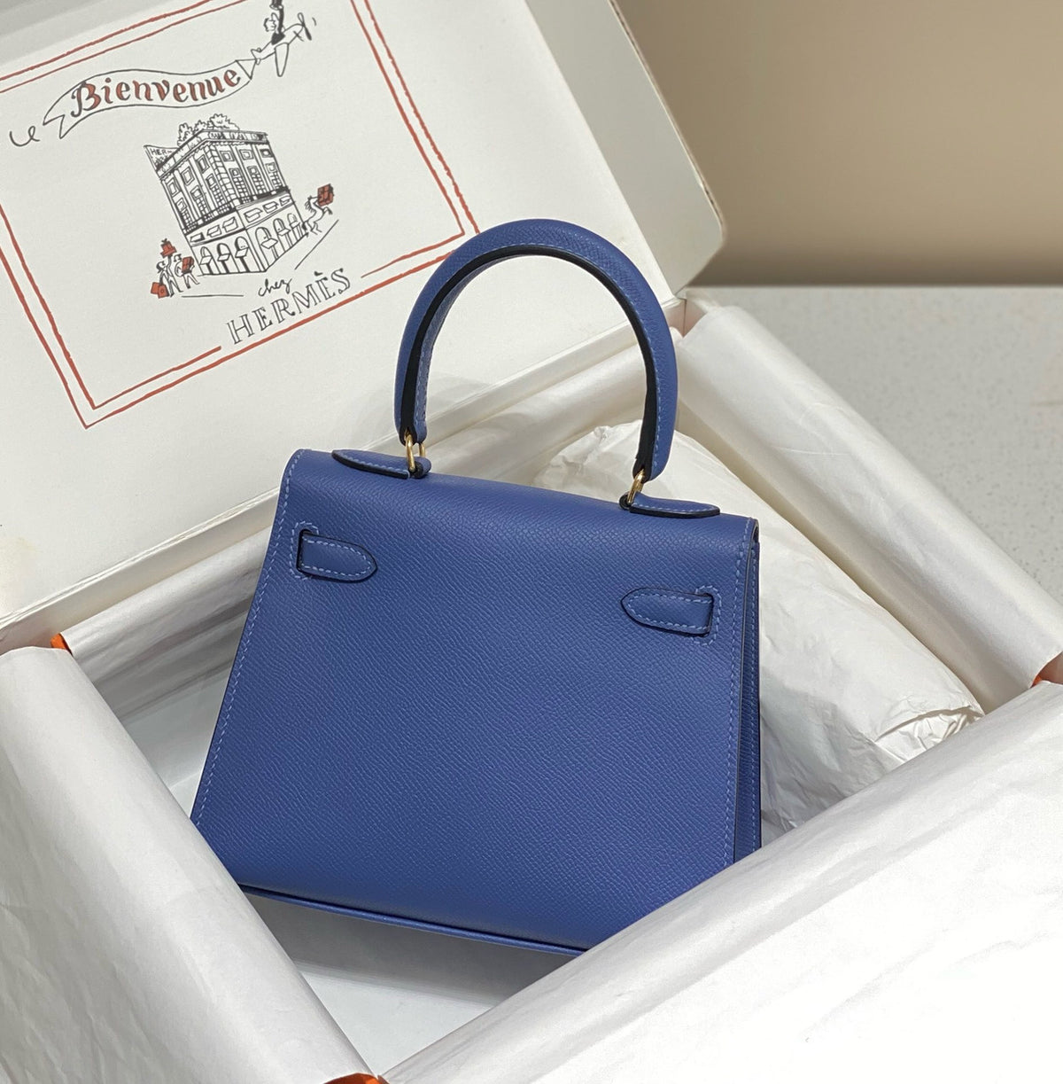 Hermès Vintage Kelly Sellier 20 bag Bleu Agate