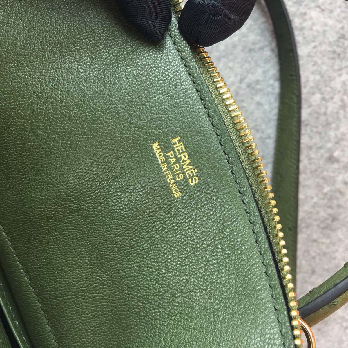 Hermes Vert Anis Bolide 27cm Bag Ostrich Leather