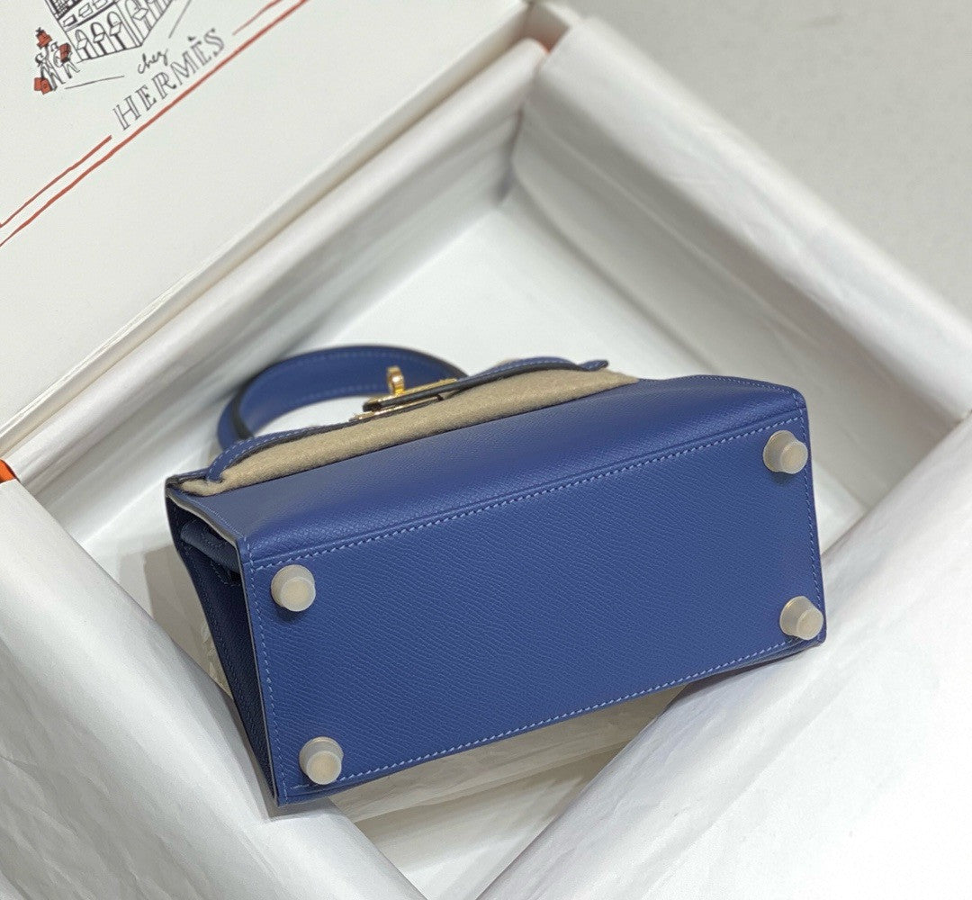 Hermès Vintage Kelly Sellier 20 bag Bleu Agate
