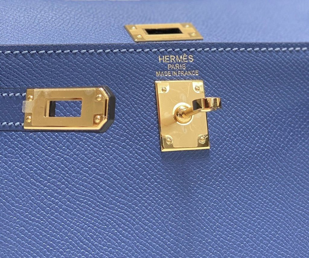 Hermès Vintage Kelly Sellier 20 bag Bleu Agate