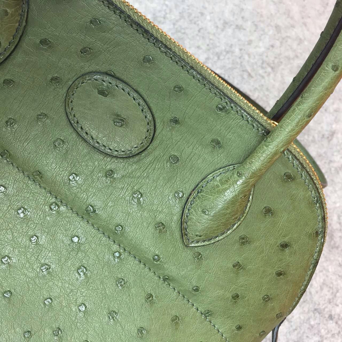 Hermes Vert Anis Bolide 27cm Bag Ostrich Leather