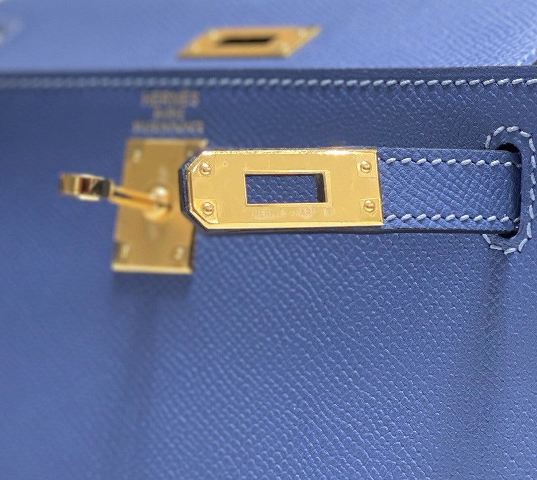Hermès Vintage Kelly Sellier 20 bag Bleu Agate