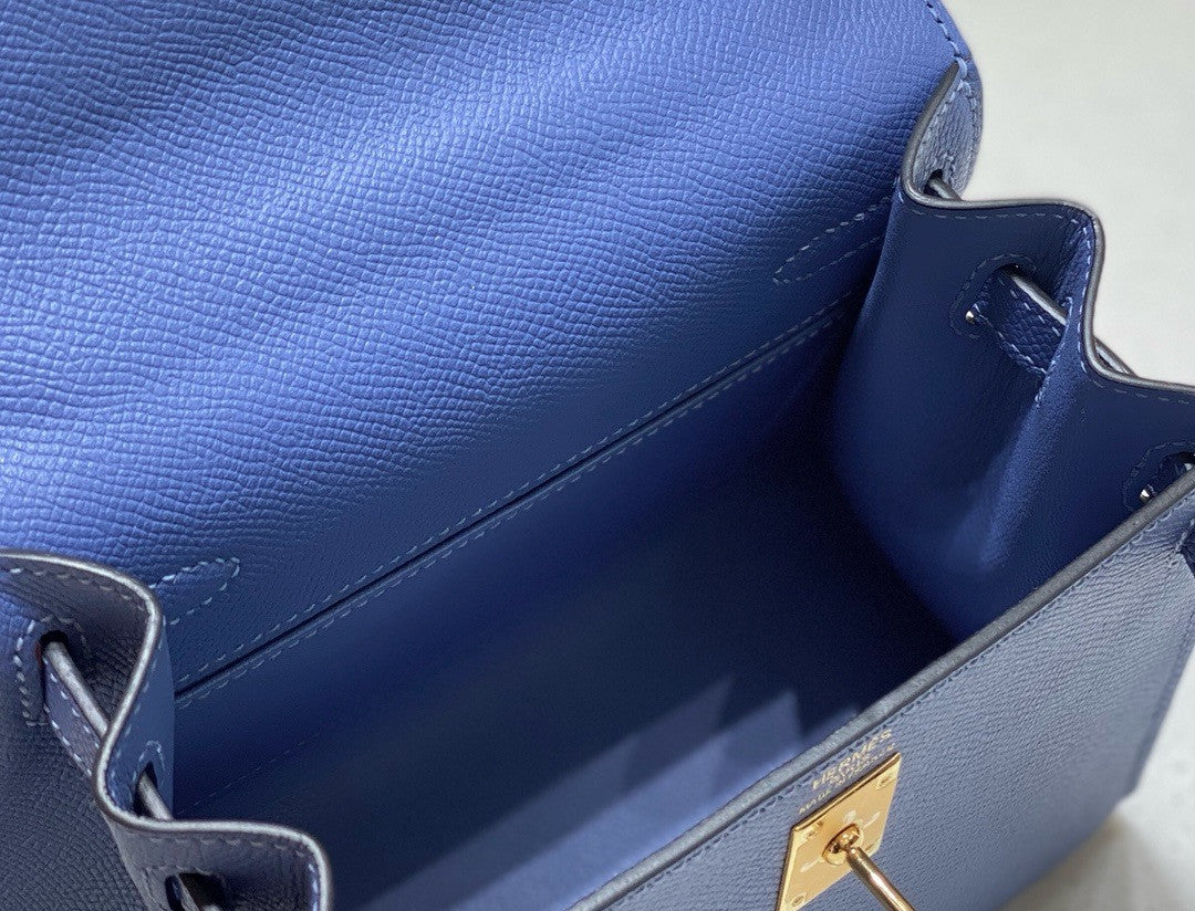 Hermès Vintage Kelly Sellier 20 bag Bleu Agate
