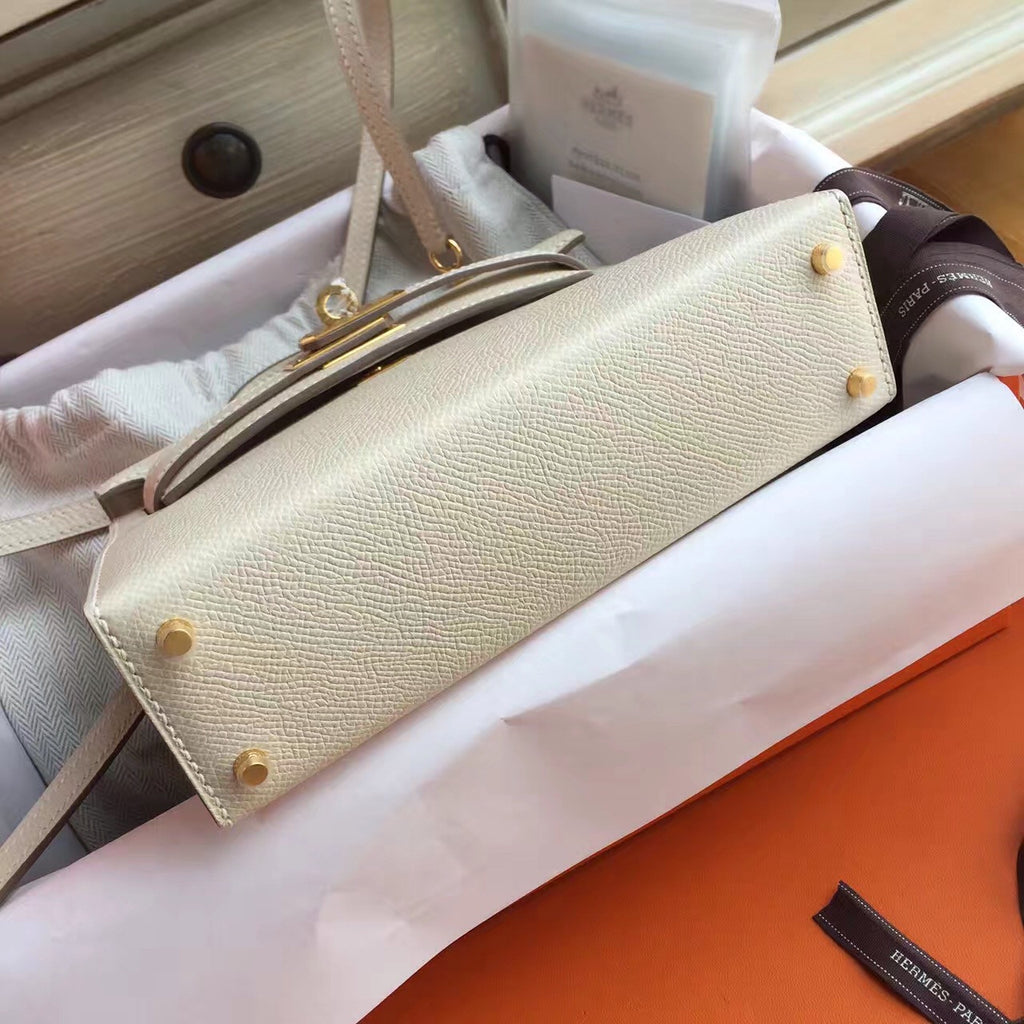 Hermès Craie Kelly Mini II Epsom Gold Hardware