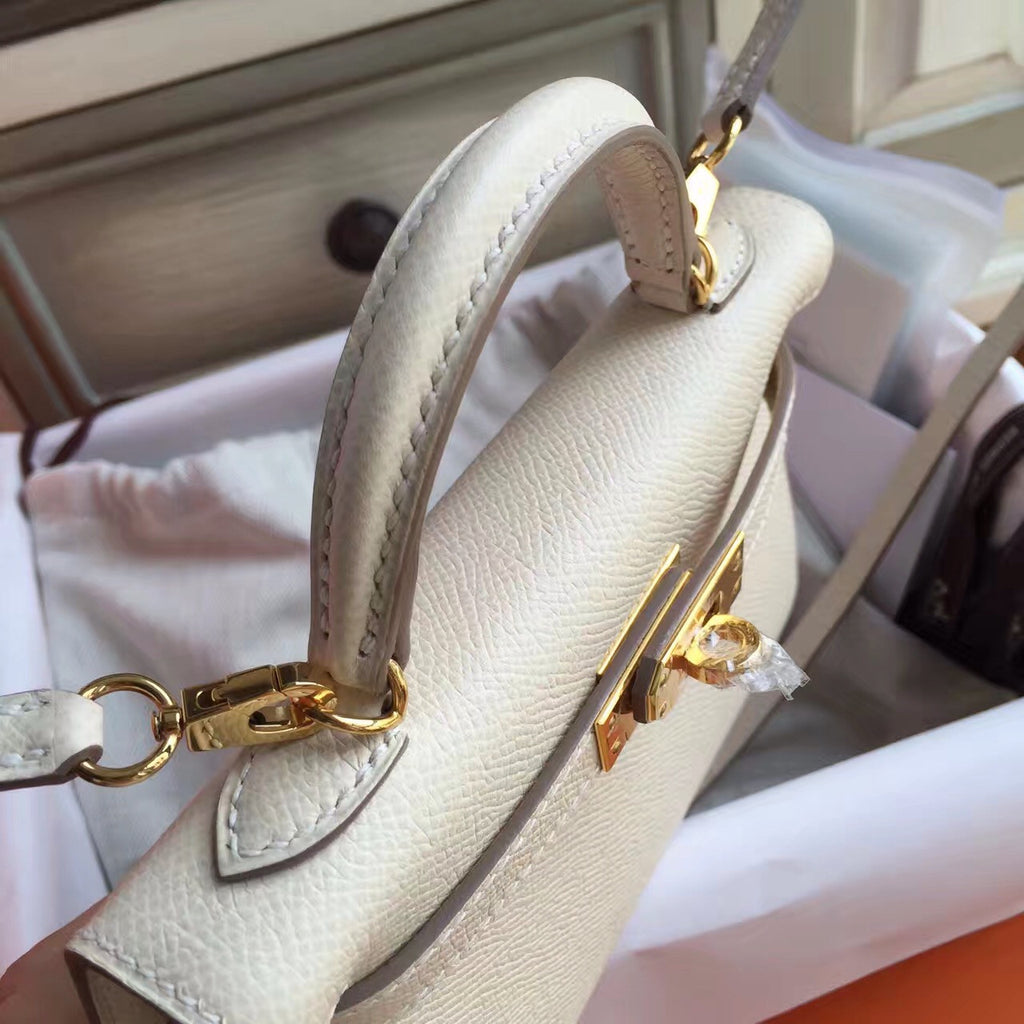 Hermès Craie Kelly Mini II Epsom Gold Hardware
