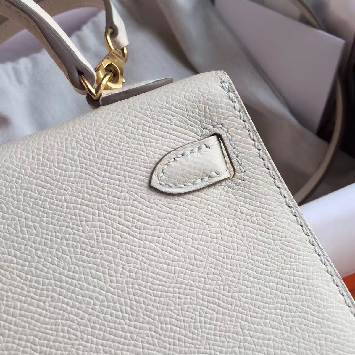 Hermès Craie Kelly Mini II Epsom Gold Hardware