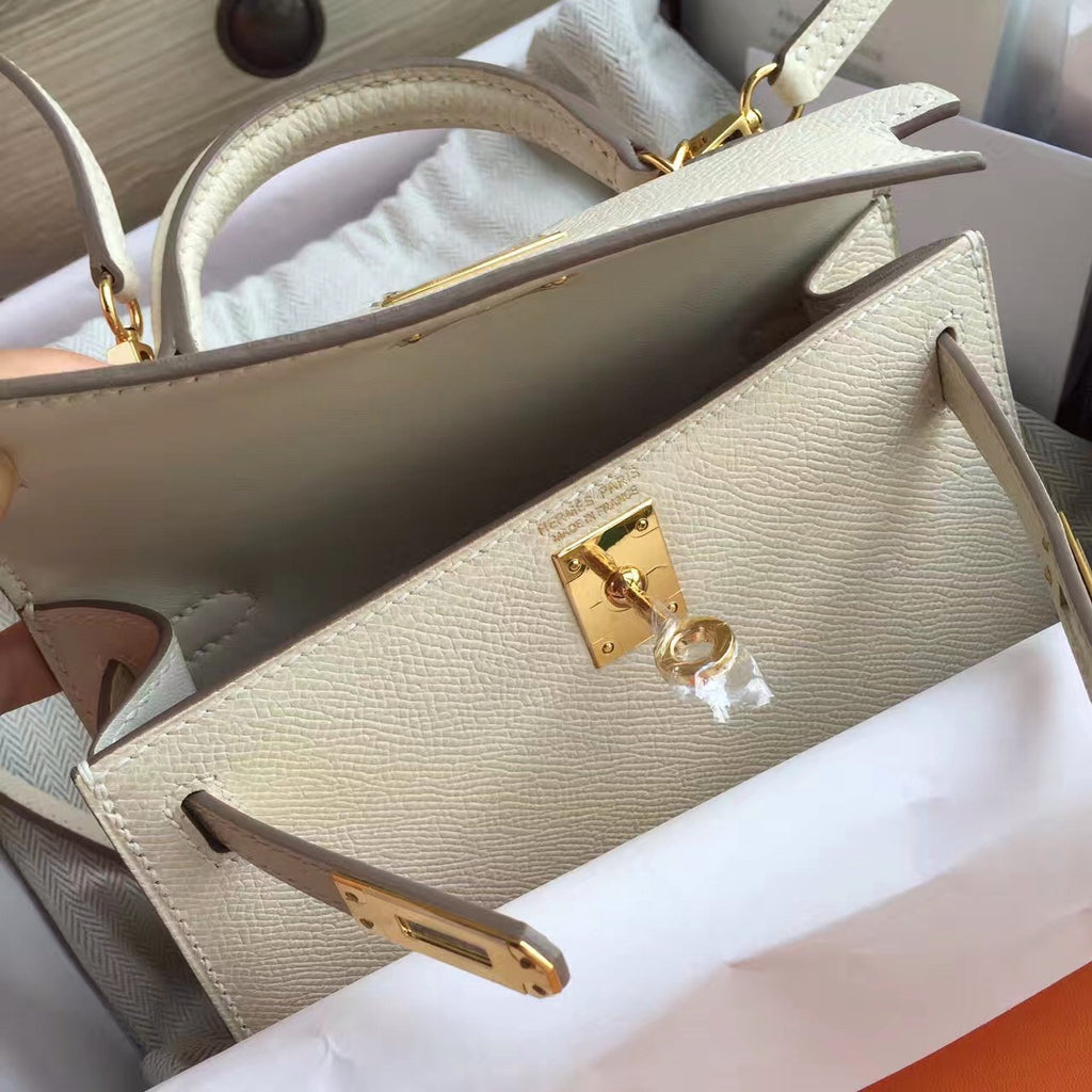 Hermès Craie Kelly Mini II Epsom Gold Hardware
