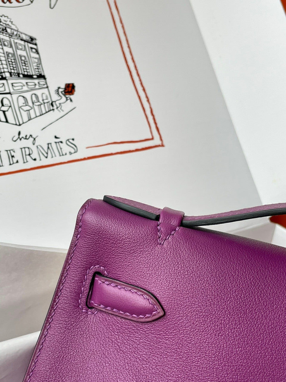 Hermès P9 Anemone Mini Kelly Pochette Swift Gold Hardware