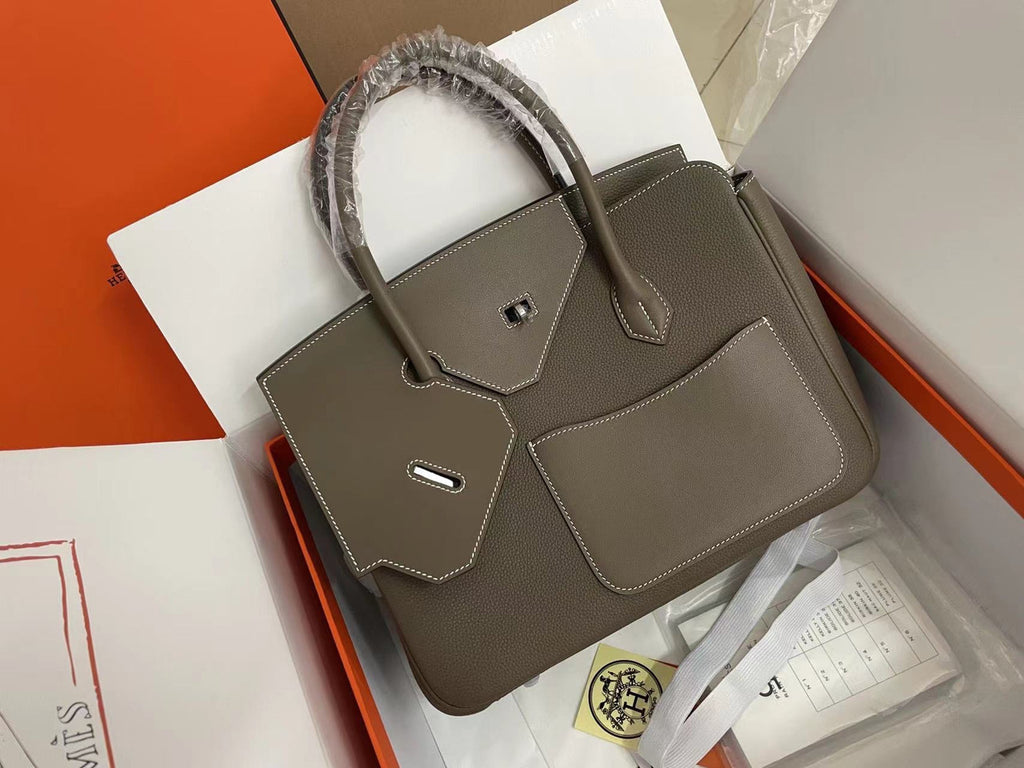 Hermès Birkin 30 Sellier en Désordre Etoupe Togo and Swift Palladium Hardware