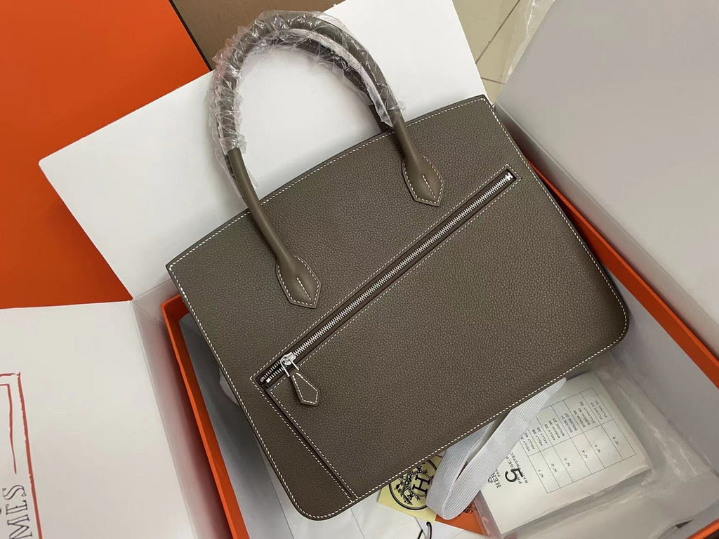 Hermès Birkin 30 Sellier en Désordre Etoupe Togo and Swift Palladium Hardware