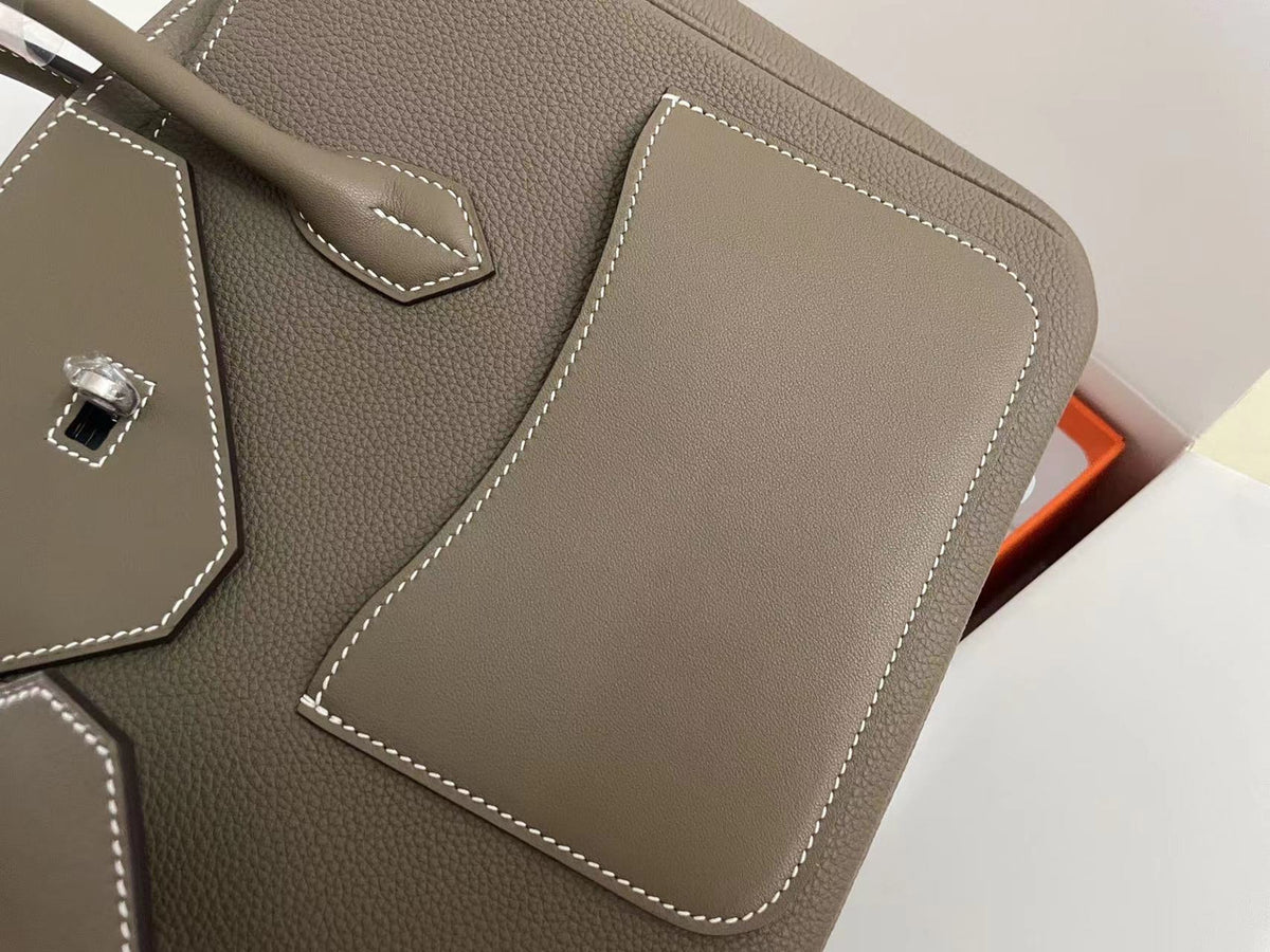 Hermès Birkin 30 Sellier en Désordre Etoupe Togo and Swift Palladium Hardware