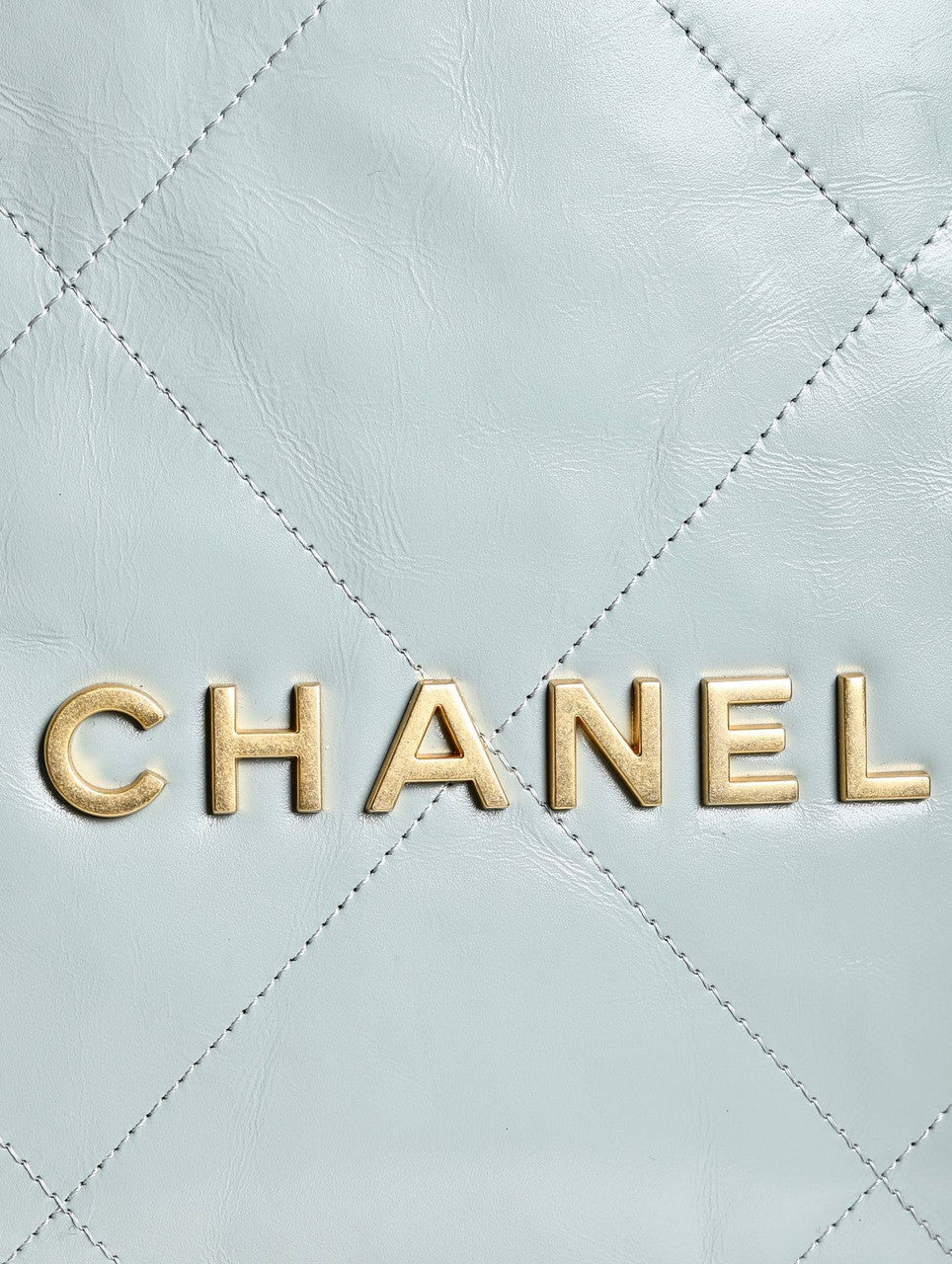 CHANEL 22 HANDBAG Light Blue with Silver Hardware Medium SS 2023