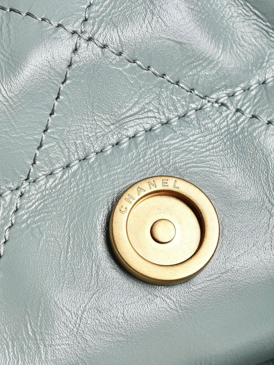 CHANEL 22 HANDBAG Light Blue with Silver Hardware Medium SS 2023