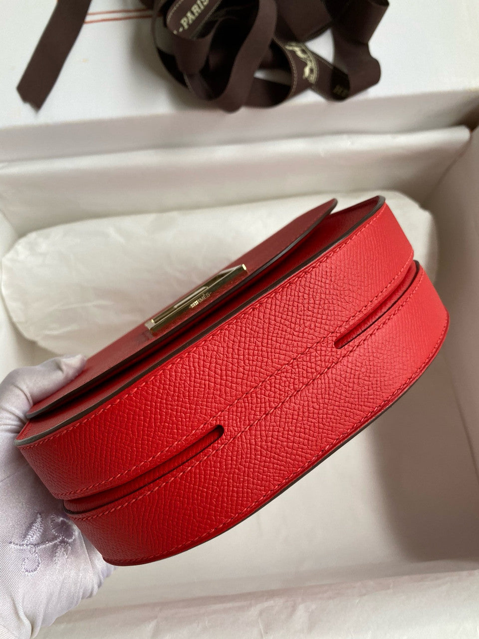 Hermes Red Mosaique au 24 - 17 bag Gold Hardware