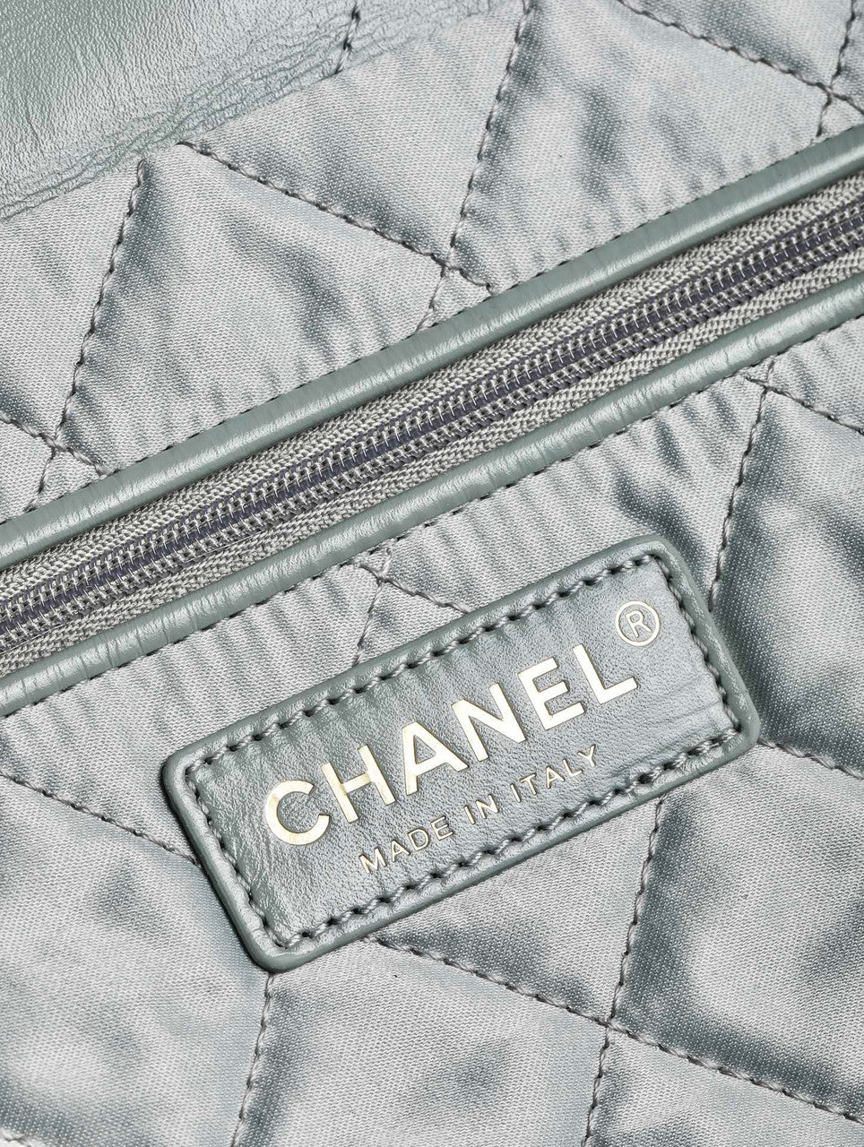 CHANEL 22 HANDBAG Light Blue with Silver Hardware Medium SS 2023