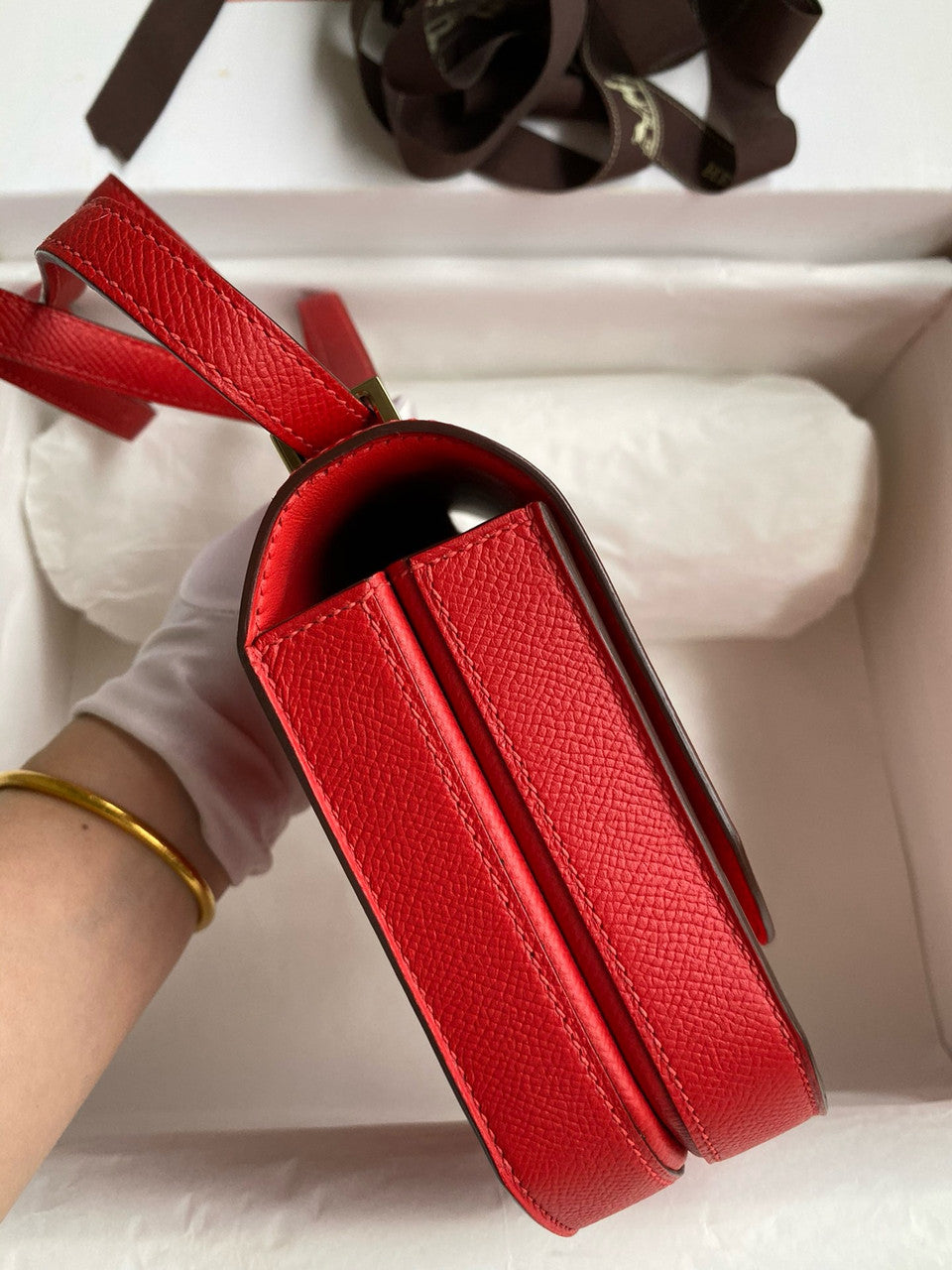 Hermes Red Mosaique au 24 - 17 bag Gold Hardware