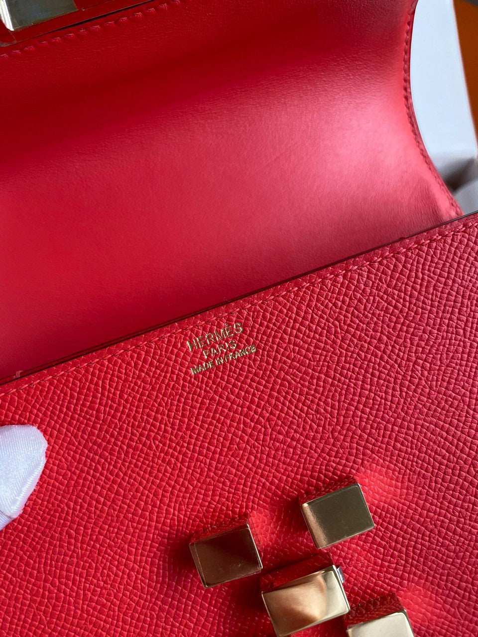 Hermes Red Mosaique au 24 - 17 bag Gold Hardware