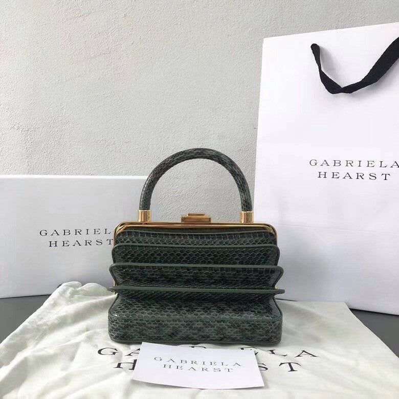 Gabriela Hearst Diana Bag Snake Green