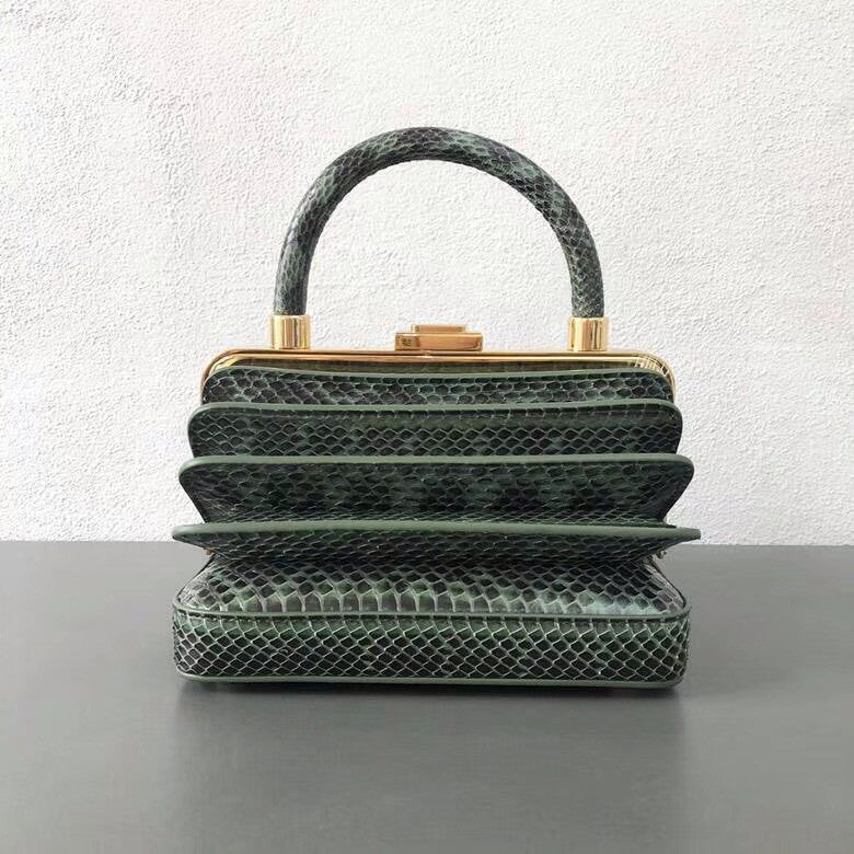 Gabriela Hearst Diana Bag Snake Green
