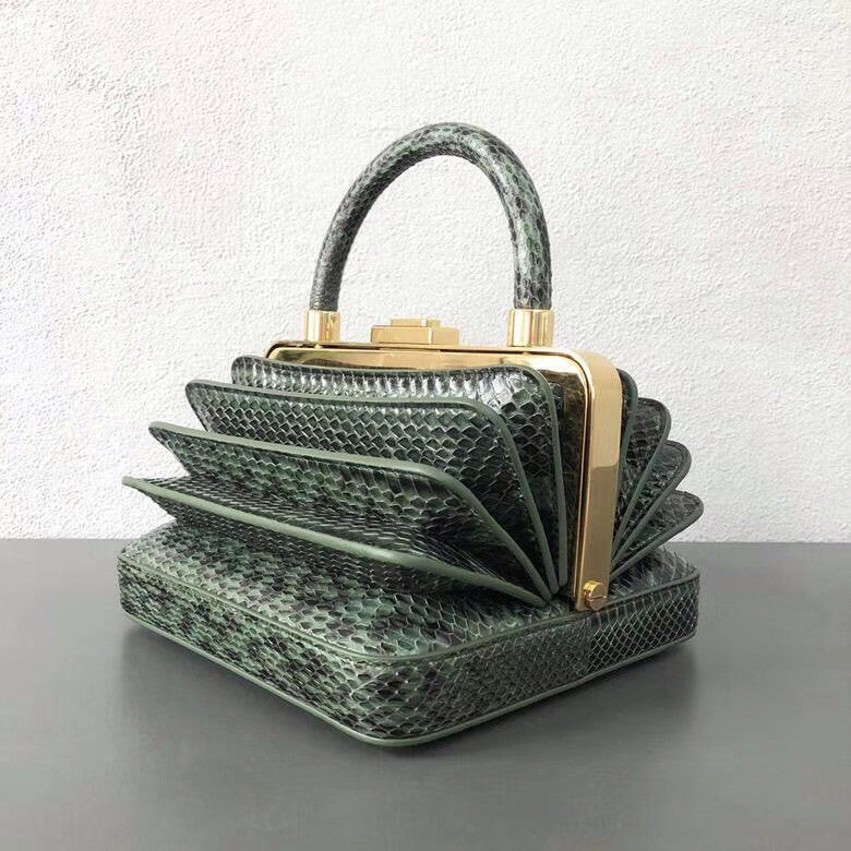 Gabriela Hearst Diana Bag Snake Green