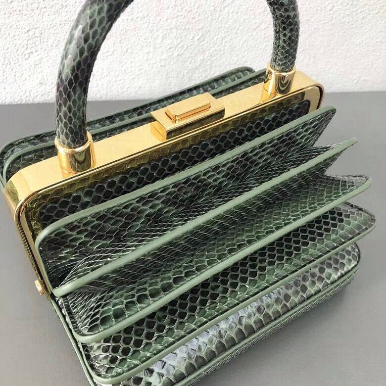 Gabriela Hearst Diana Bag Snake Green