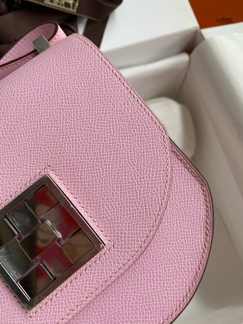 Hermes Mauve Sylvester Mosaique au 24 - 17 bag Palladium Hardware