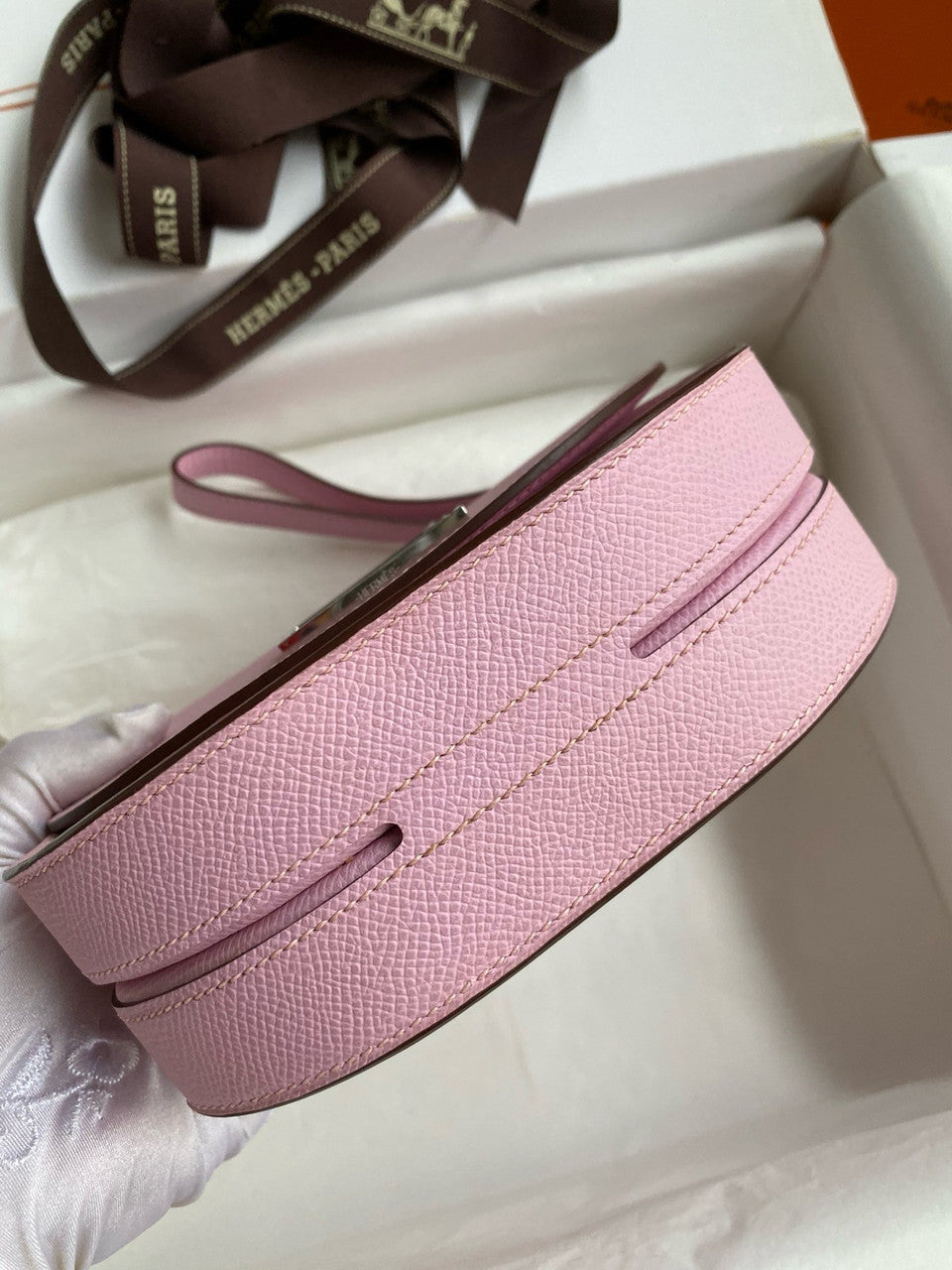 Hermes Mauve Sylvester Mosaique au 24 - 17 bag Palladium Hardware