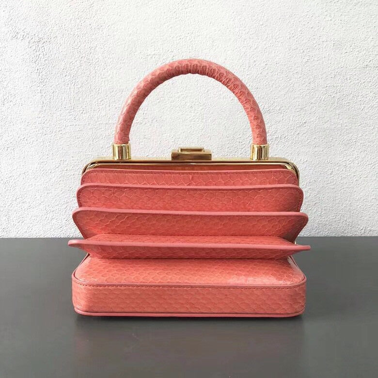 Gabriela Hearst Diana Bag Snake Pink