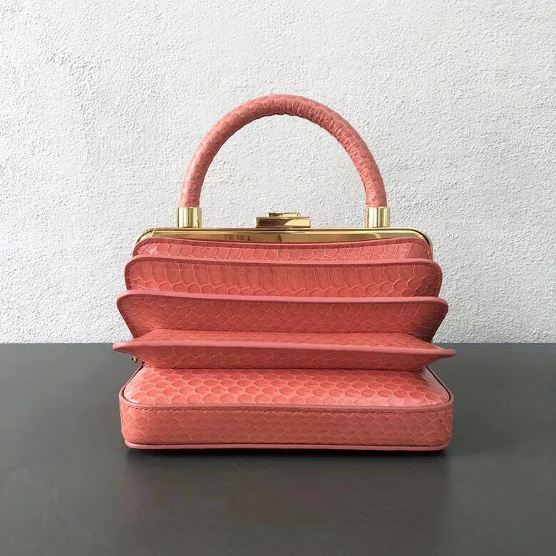 Gabriela Hearst Diana Bag Snake Pink