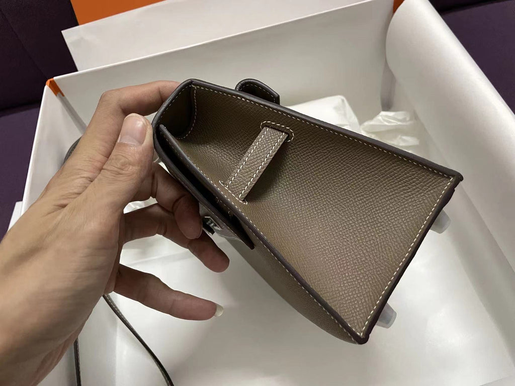 Hermes Kelly Sellier 20 en Desordre Etoupe with Palladium Hardware