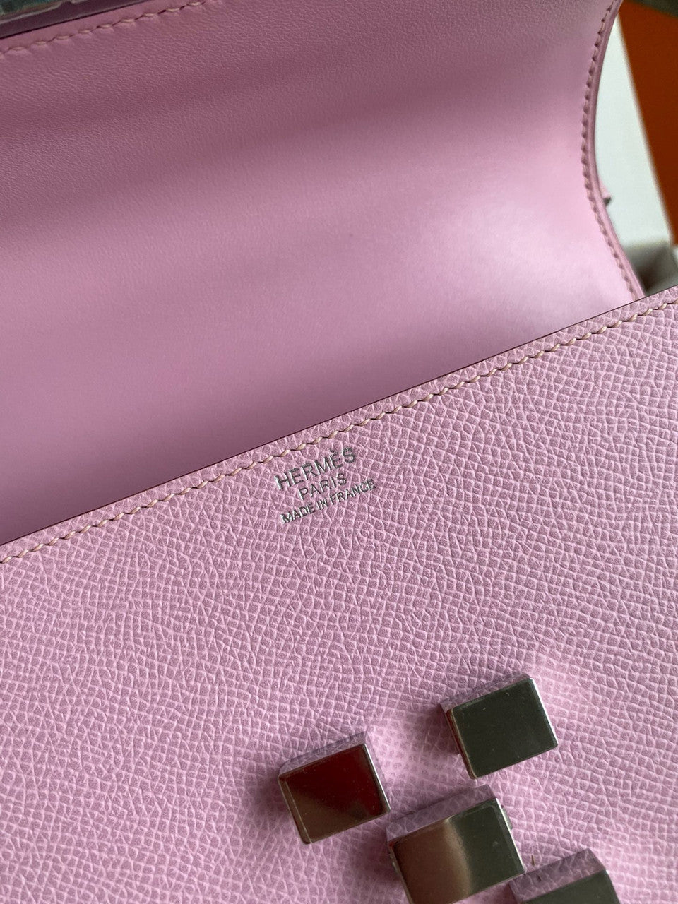 Hermes Mauve Sylvester Mosaique au 24 - 17 bag Palladium Hardware