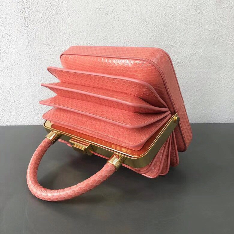 Gabriela Hearst Diana Bag Snake Pink