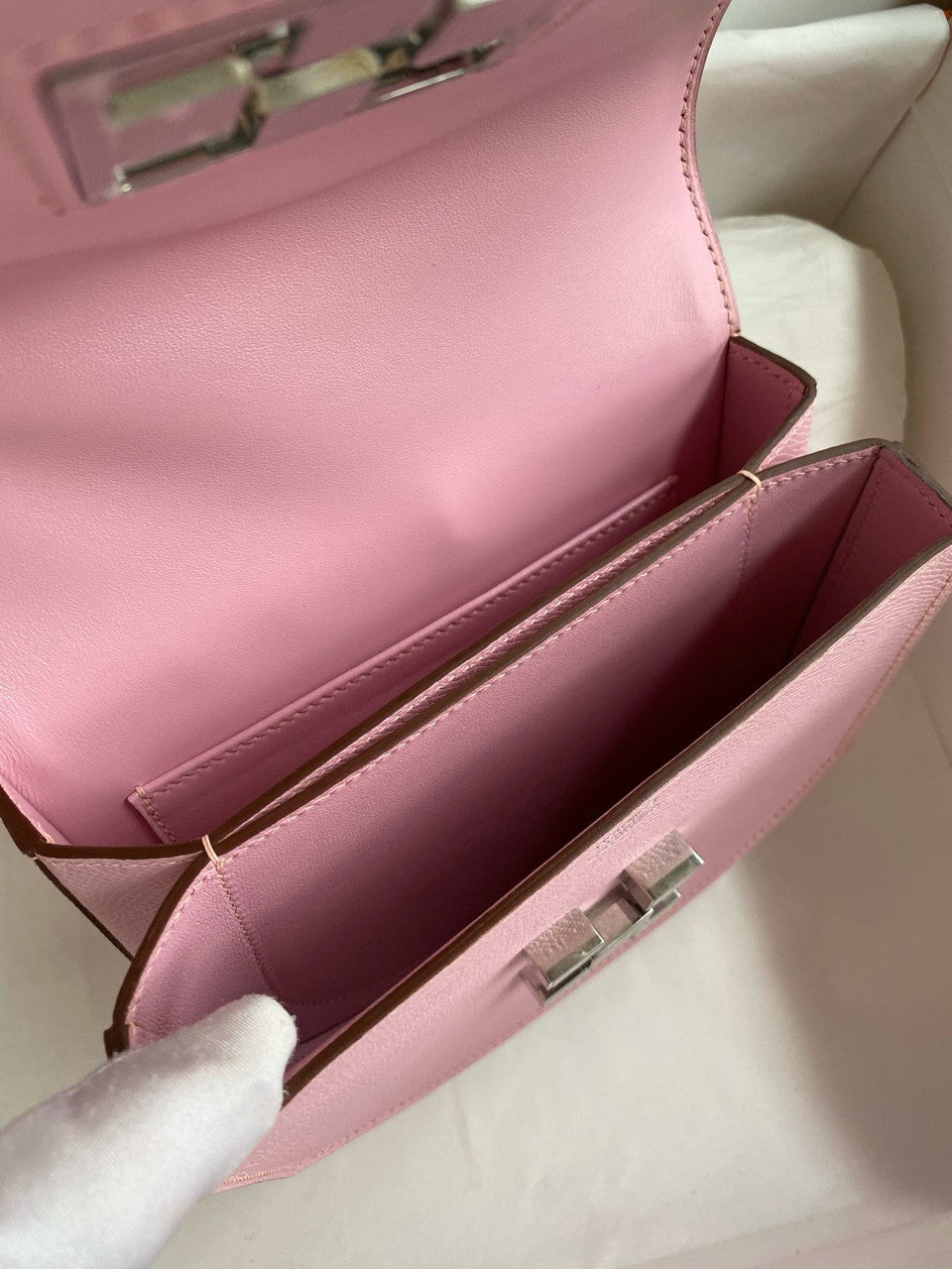Hermes Mauve Sylvester Mosaique au 24 - 17 bag Palladium Hardware