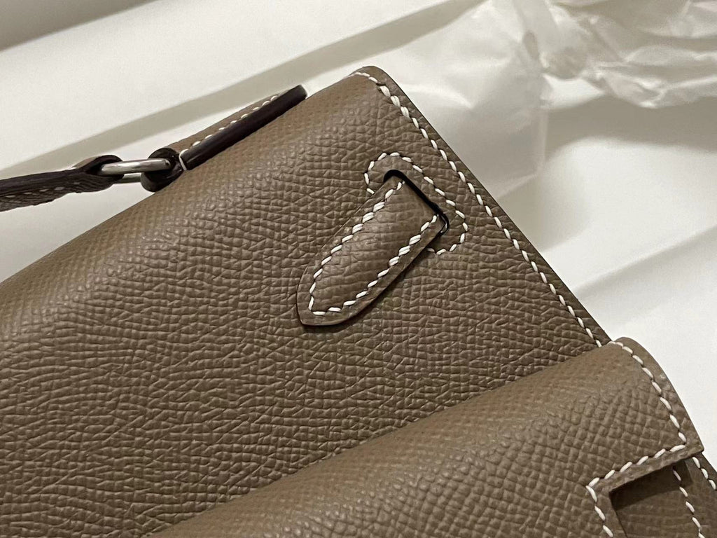 Hermes Kelly Sellier 20 en Desordre Etoupe with Palladium Hardware