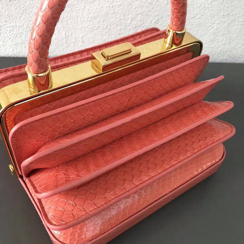 Gabriela Hearst Diana Bag Snake Pink