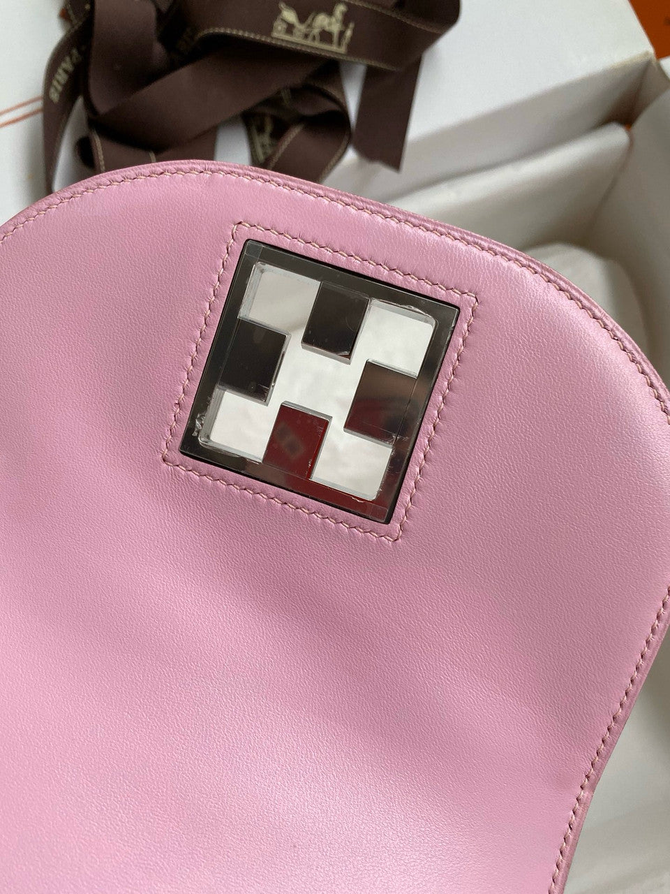 Hermes Mauve Sylvester Mosaique au 24 - 17 bag Palladium Hardware