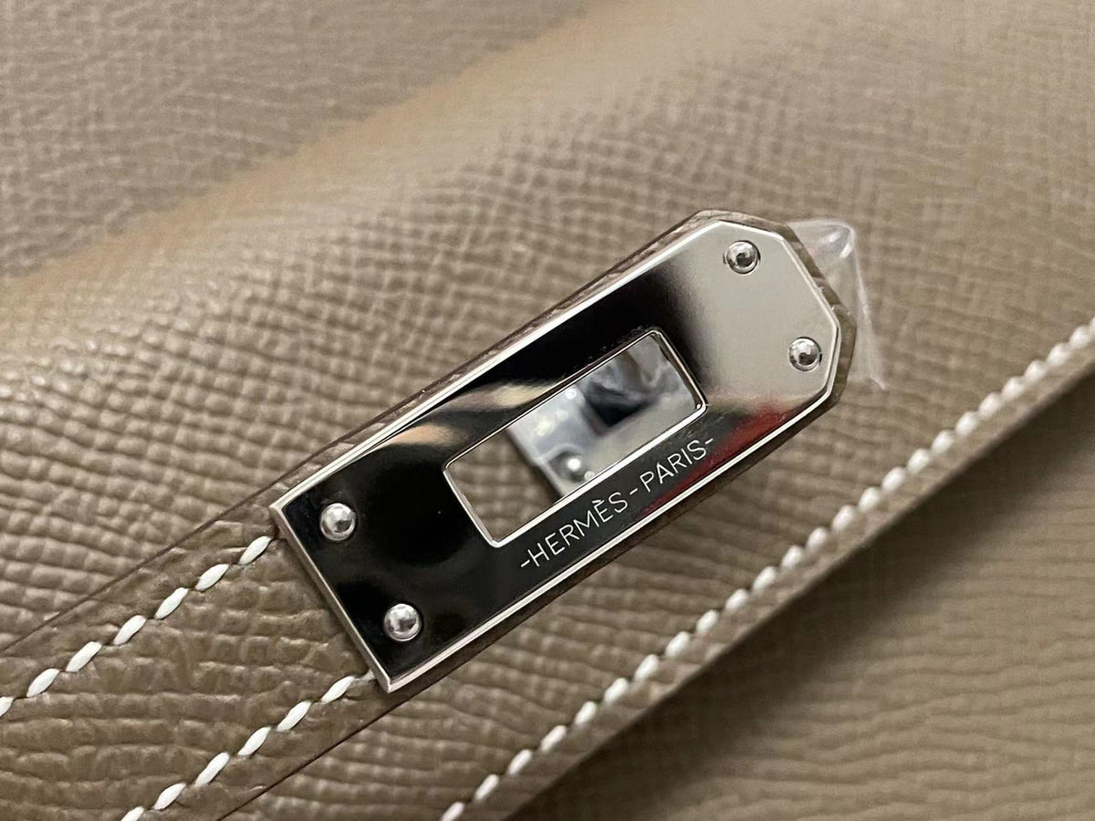 Hermes Kelly Sellier 20 en Desordre Etoupe with Palladium Hardware