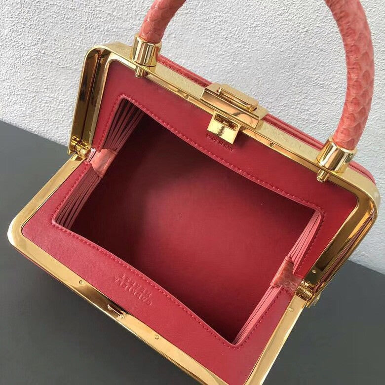 Gabriela Hearst Diana Bag Snake Pink