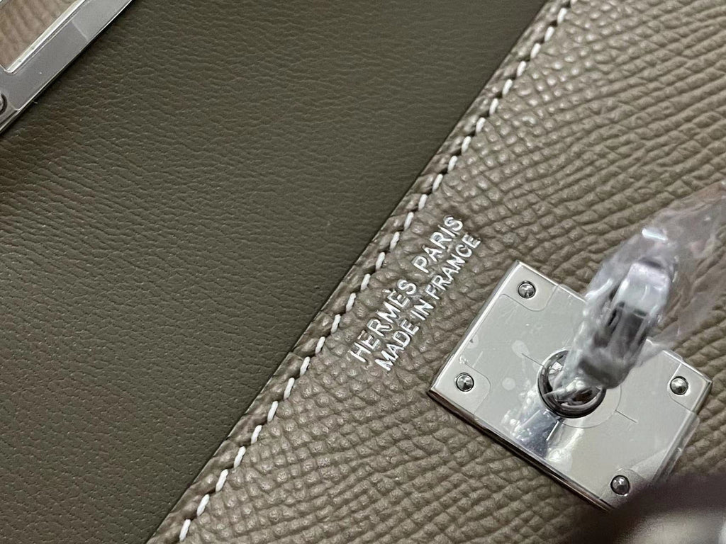 Hermes Kelly Sellier 20 en Desordre Etoupe with Palladium Hardware