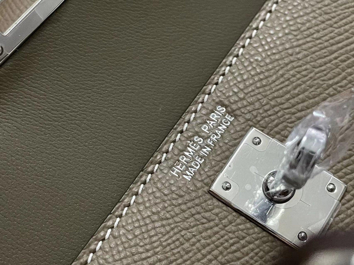 Hermes Kelly Sellier 20 en Desordre Etoupe with Palladium Hardware