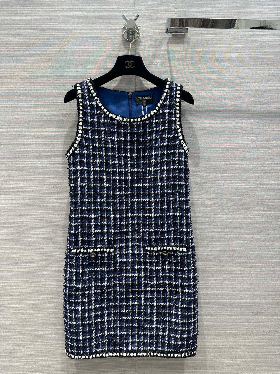 Chanel Spring-Summer Pre-collection Blue Cotton Tweed DRESS