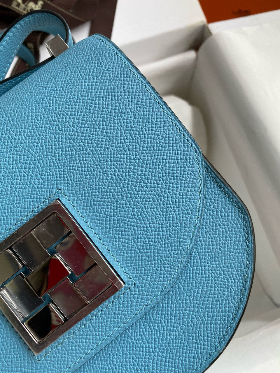 Hermes  Bleu Du Nord Mosaique au 24 - 17 bag Palladium Hardware