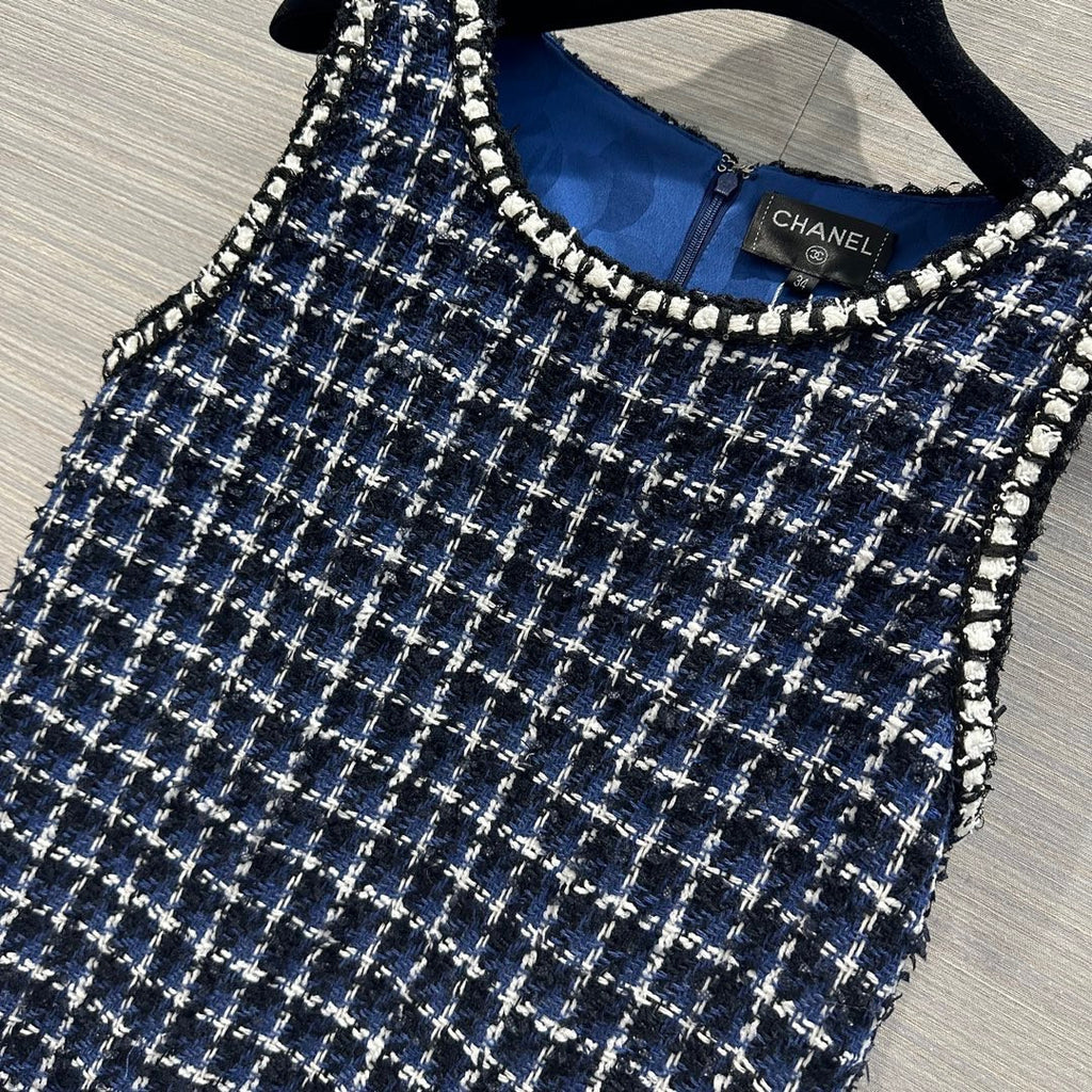 Chanel Spring-Summer Pre-collection Blue Cotton Tweed DRESS