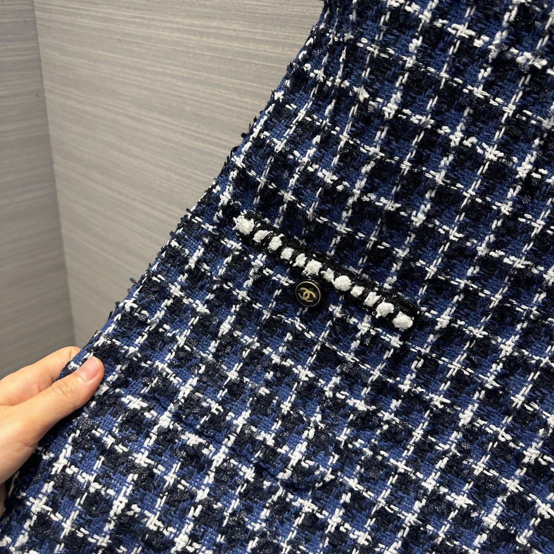 Chanel Spring-Summer Pre-collection Blue Cotton Tweed DRESS